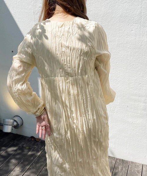 apres jour clair（アプレジュールクレア）の「【apres jour clair】クリンクルワンピース（ワンピース・レディース・モカ/アイボリー/ブラウン系その他・フリー/X-LARGE）」の8枚目の写真