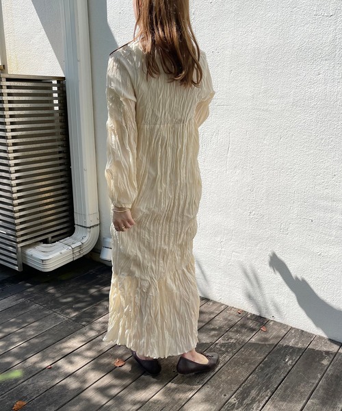 apres jour clair（アプレジュールクレア）の「【apres jour clair】クリンクルワンピース（ワンピース・レディース・モカ/アイボリー/ブラウン系その他・フリー/X-LARGE）」の18枚目の写真