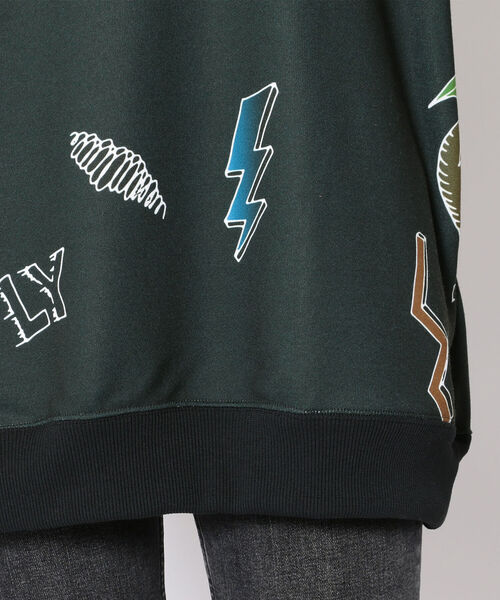 ONE MADE（ワンメイド）の「ONE MADE(ワンメイド)総柄パーカー（パーカー・レディース・ブラック・FREE）」の5枚目の写真