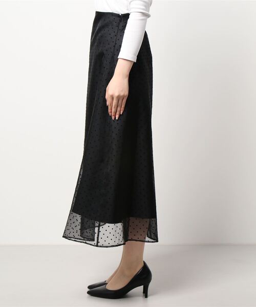 Banner Barrett（バナーバレット）の「【Lili Lurex】ドットシアースカート（スカート・レディース・ブラック/ブラック×ピンク・38）」の3枚目の写真