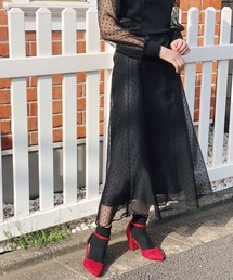 【Lili Lurex】ドットシアースカート