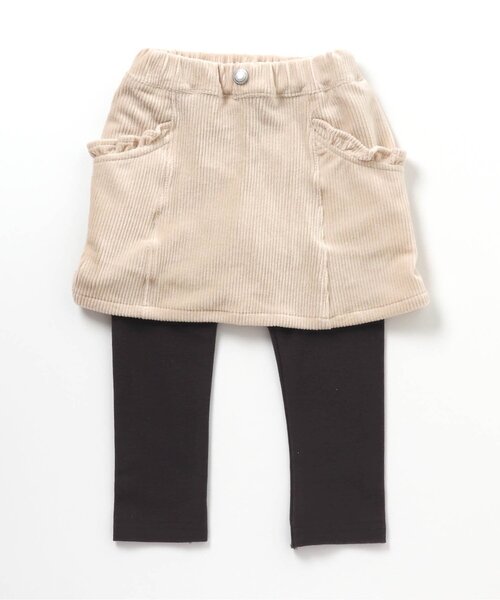 apres les cours（アプレレクール）の「カットコールスカッツ 10分丈（スカート・キッズ・グレー/ベージュ/ピンク・120/100/140/110/90/130/80）」の3枚目の写真