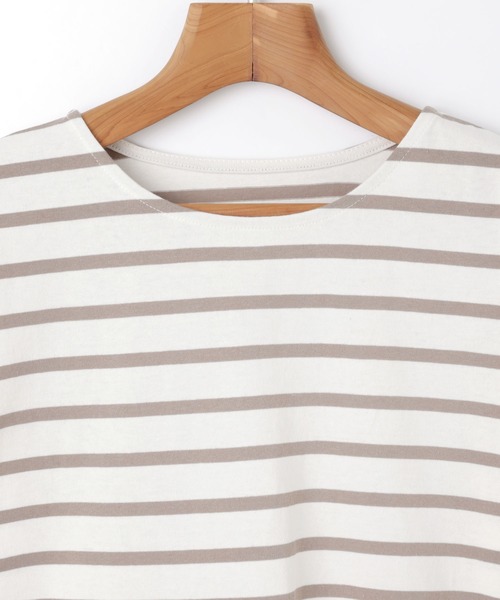 andme(アンドミー)の「コットン長袖クルーネックボーダーTシャツ(Tシャツ/カットソー・レディース・グレイッシュベージュ/ホワイト×パープル/ベージュ系その他/ホワイト×ブラック/ホワイト×ピンク/ホワイト×ブルー・M/L)」の18枚目の写真