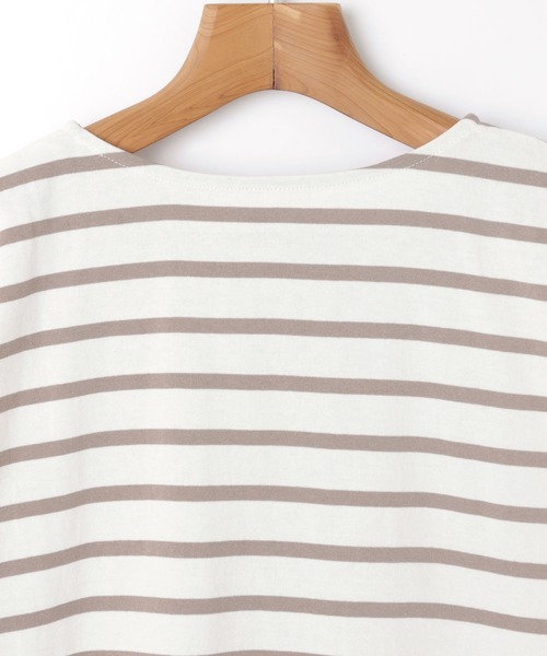 andme(アンドミー)の「コットン長袖クルーネックボーダーTシャツ(Tシャツ/カットソー・レディース・グレイッシュベージュ/ホワイト×パープル/ベージュ系その他/ホワイト×ブラック/ホワイト×ピンク/ホワイト×ブルー・M/L)」の19枚目の写真