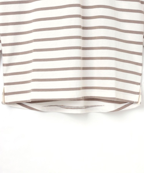 andme(アンドミー)の「コットン長袖クルーネックボーダーTシャツ(Tシャツ/カットソー・レディース・グレイッシュベージュ/ホワイト×パープル/ベージュ系その他/ホワイト×ブラック/ホワイト×ピンク/ホワイト×ブルー・M/L)」の22枚目の写真
