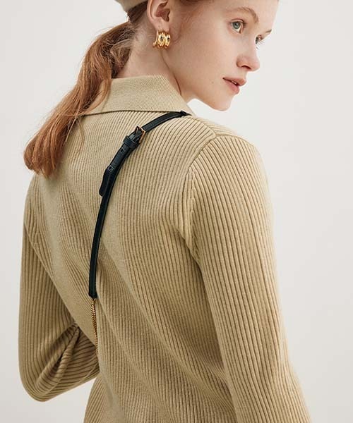 Fano Studios(ファノ ストゥディオズ)の「【Fano Studios】Rib knit collar cardigan FD21S022(カーディガン/ボレロ・レディース・ベージュ・M/L/S)」の8枚目の写真