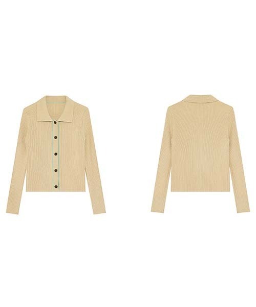 Fano Studios(ファノ ストゥディオズ)の「【Fano Studios】Rib knit collar cardigan FD21S022(カーディガン/ボレロ・レディース・ベージュ・M/L/S)」の12枚目の写真