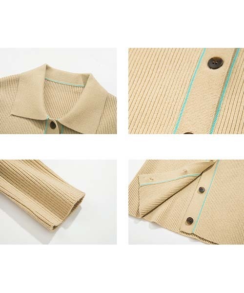 Fano Studios(ファノ ストゥディオズ)の「【Fano Studios】Rib knit collar cardigan FD21S022(カーディガン/ボレロ・レディース・ベージュ・M/L/S)」の13枚目の写真