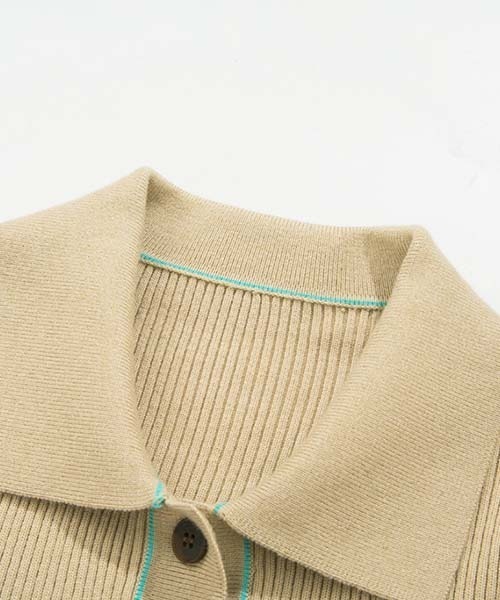 Fano Studios(ファノ ストゥディオズ)の「【Fano Studios】Rib knit collar cardigan FD21S022(カーディガン/ボレロ・レディース・ベージュ・M/L/S)」の14枚目の写真