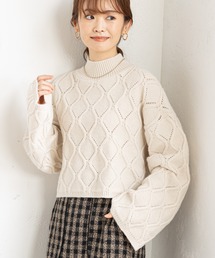 prose verse | アイレットアーガイルショート丈ニット(ニット/セーター)