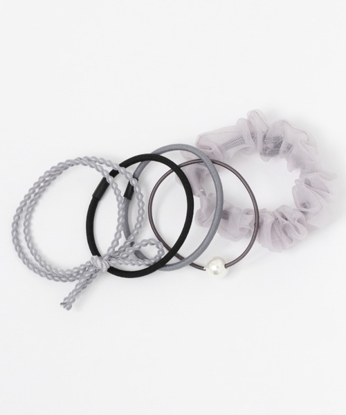 studio CLIP（スタディオクリップ）の「5SETシュシュアソートポニー（ヘアゴム・レディース・カーキ/グレー/ブラウン・FREE）」の2枚目の写真