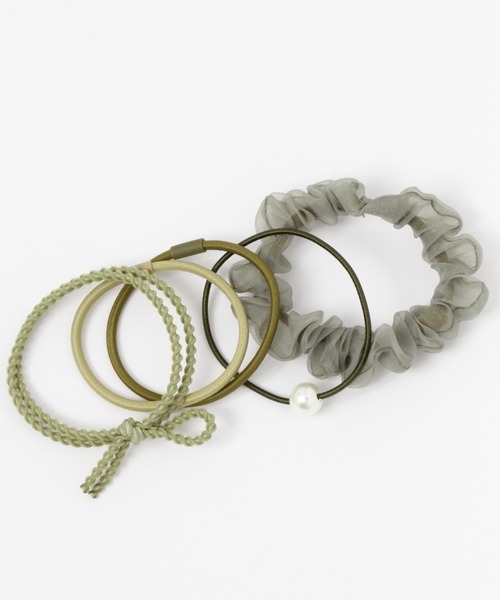 studio CLIP（スタディオクリップ）の「5SETシュシュアソートポニー（ヘアゴム・レディース・カーキ/グレー/ブラウン・FREE）」の3枚目の写真