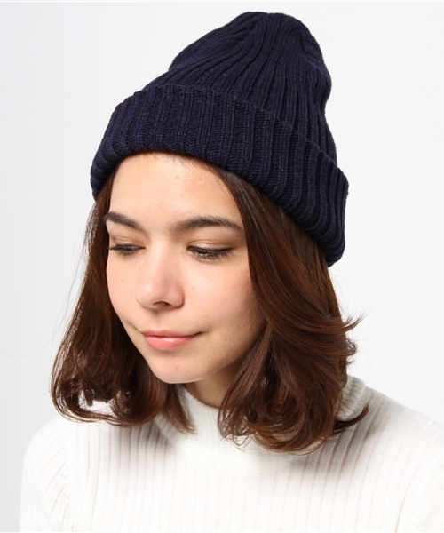 Kastane(カスタネ)の「【Kastane】KNITCAP(ニットキャップ/ビーニー・レディース・ワインレッド/ネイビー・FREE)」の5枚目の写真