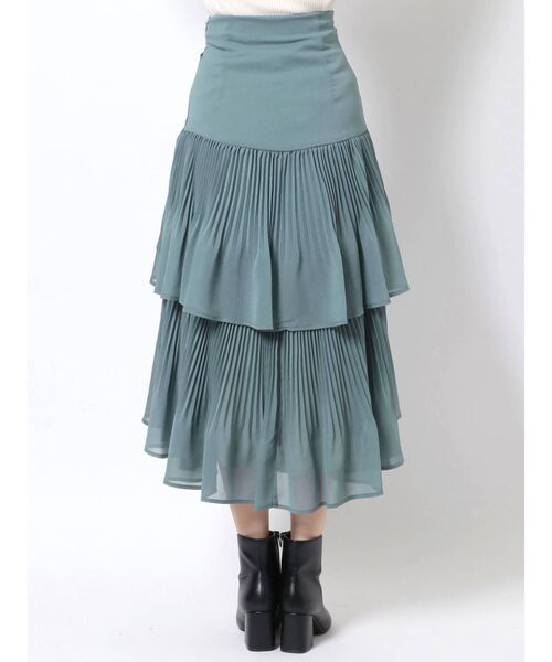 MERCURYDUO（マーキュリーデュオ）の「シアープリーツティアードスカート（スカート・レディース・ベージュ/ブルー/アイボリー・SMALL/MEDIUM）」の12枚目の写真