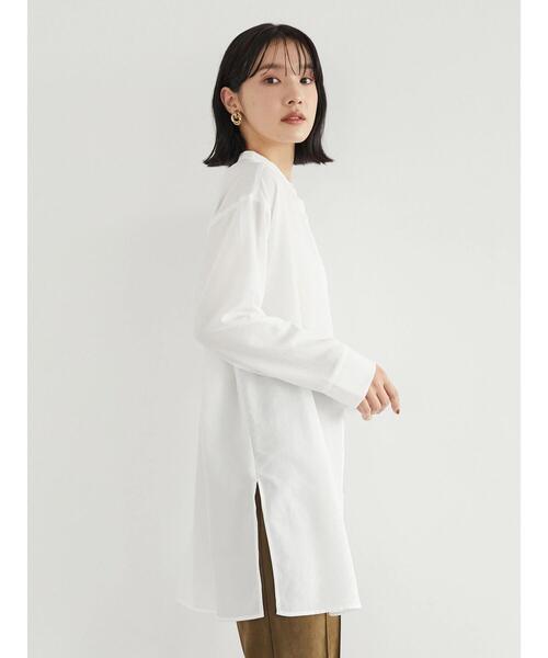 Green　Parks（グリーンパークス）の「レイヤードシャツインナー＊（シャツ/ブラウス・レディース・オフホワイト・FREE）」の2枚目の写真