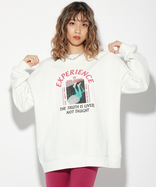 PBLIM（ページボーイリム）の「【PAGEBOYLIM】レディフォトスウェット（スウェット・レディース・ブラック/オフホワイト・MEDIUM/LARGE）」の2枚目の写真