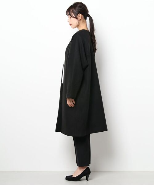 AZUL by moussy（アズールバイマウジー）の「WASHABLE COLLARLESS COAT/ウォッシャブルカラーレスコート（その他アウター・レディース・ブラック/ブラウン・SMALL/MEDIUM）」の3枚目の写真
