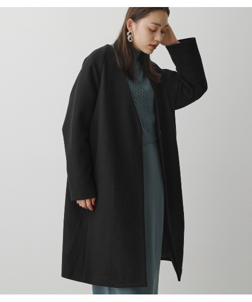AZUL by moussy（アズールバイマウジー）の「WASHABLE COLLARLESS COAT/ウォッシャブルカラーレスコート（その他アウター・レディース・ブラック/ブラウン・SMALL/MEDIUM）」の21枚目の写真