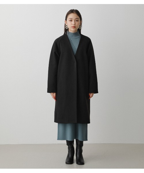 AZUL by moussy（アズールバイマウジー）の「WASHABLE COLLARLESS COAT/ウォッシャブルカラーレスコート（その他アウター・レディース・ブラック/ブラウン・SMALL/MEDIUM）」の20枚目の写真