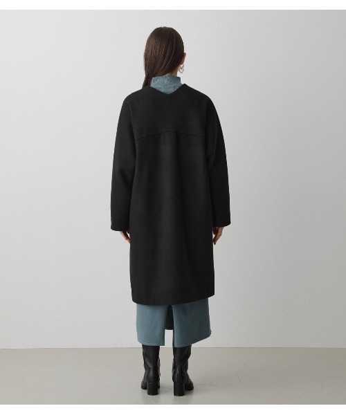 AZUL by moussy（アズールバイマウジー）の「WASHABLE COLLARLESS COAT/ウォッシャブルカラーレスコート（その他アウター・レディース・ブラック/ブラウン・SMALL/MEDIUM）」の18枚目の写真