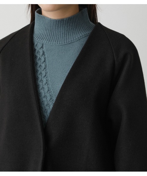 AZUL by moussy（アズールバイマウジー）の「WASHABLE COLLARLESS COAT/ウォッシャブルカラーレスコート（その他アウター・レディース・ブラック/ブラウン・SMALL/MEDIUM）」の17枚目の写真