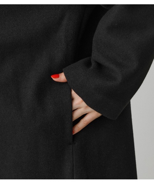 AZUL by moussy（アズールバイマウジー）の「WASHABLE COLLARLESS COAT/ウォッシャブルカラーレスコート（その他アウター・レディース・ブラック/ブラウン・SMALL/MEDIUM）」の16枚目の写真