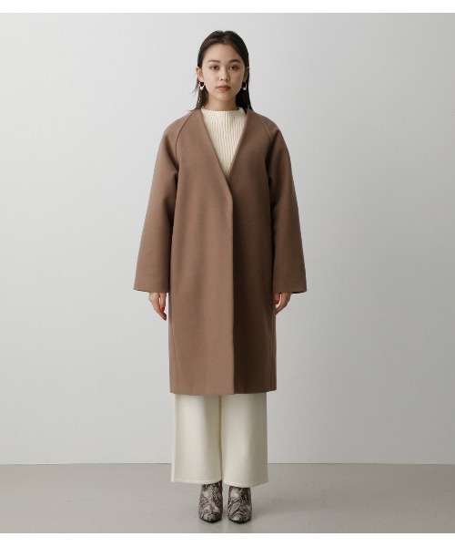 AZUL by moussy（アズールバイマウジー）の「WASHABLE COLLARLESS COAT/ウォッシャブルカラーレスコート（その他アウター・レディース・ブラック/ブラウン・SMALL/MEDIUM）」の11枚目の写真