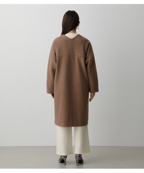 AZUL by moussy（アズールバイマウジー）の「WASHABLE COLLARLESS COAT/ウォッシャブルカラーレスコート（その他アウター・レディース・ブラック/ブラウン・SMALL/MEDIUM）」の9枚目の写真