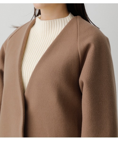 AZUL by moussy（アズールバイマウジー）の「WASHABLE COLLARLESS COAT/ウォッシャブルカラーレスコート（その他アウター・レディース・ブラック/ブラウン・SMALL/MEDIUM）」の8枚目の写真