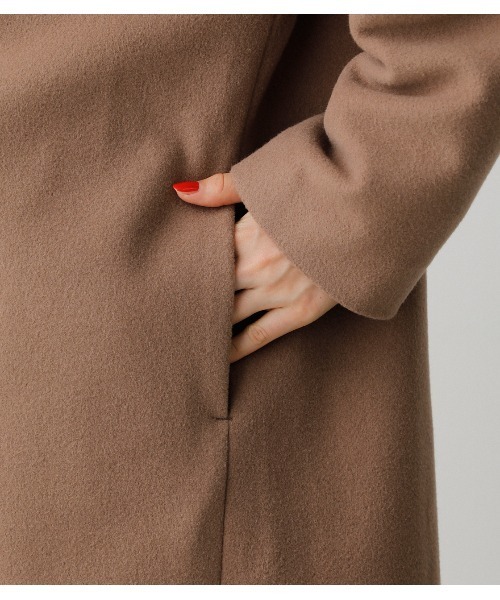 AZUL by moussy（アズールバイマウジー）の「WASHABLE COLLARLESS COAT/ウォッシャブルカラーレスコート（その他アウター・レディース・ブラック/ブラウン・SMALL/MEDIUM）」の7枚目の写真