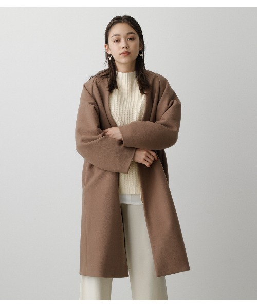AZUL by moussy（アズールバイマウジー）の「WASHABLE COLLARLESS COAT/ウォッシャブルカラーレスコート（その他アウター・レディース・ブラック/ブラウン・SMALL/MEDIUM）」の12枚目の写真