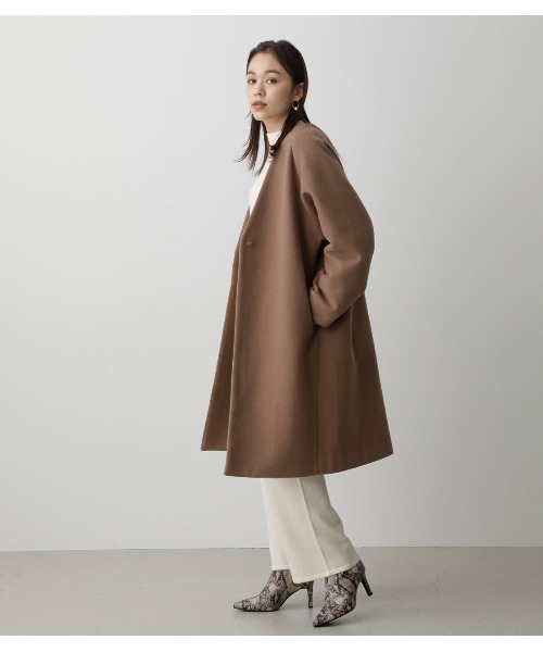 AZUL by moussy（アズールバイマウジー）の「WASHABLE COLLARLESS COAT/ウォッシャブルカラーレスコート（その他アウター・レディース・ブラック/ブラウン・SMALL/MEDIUM）」の14枚目の写真