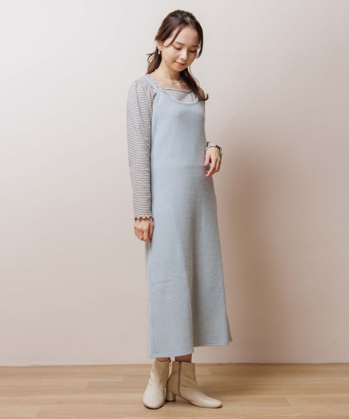 flower（フラワー）の「デイリーウォームキャミワンピース（ワンピース・レディース・ベージュ/ブラウン/ブルー・FREE）」の3枚目の写真