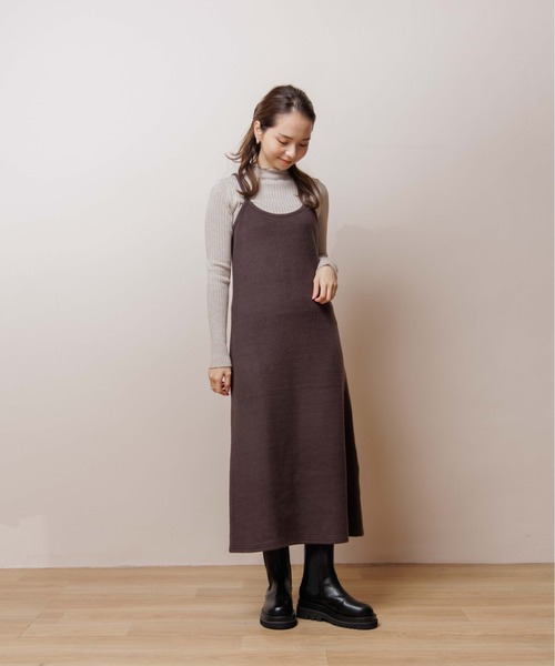 flower（フラワー）の「デイリーウォームキャミワンピース（ワンピース・レディース・ベージュ/ブラウン/ブルー・FREE）」の20枚目の写真