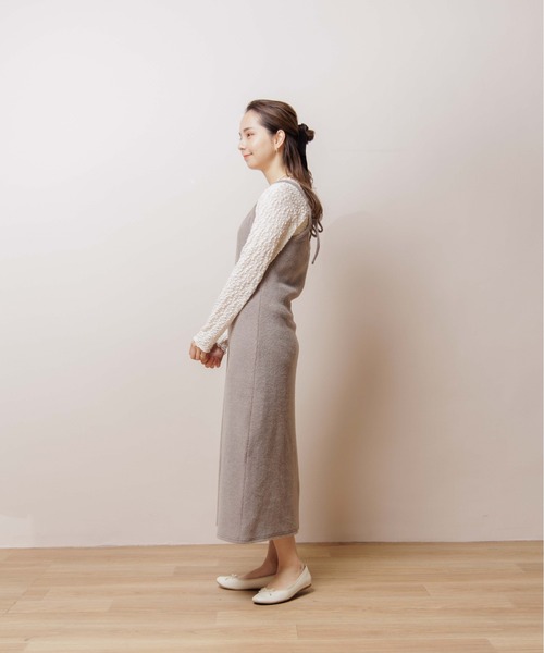 flower（フラワー）の「デイリーウォームキャミワンピース（ワンピース・レディース・ベージュ/ブラウン/ブルー・FREE）」の18枚目の写真