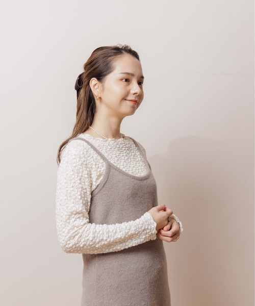 flower（フラワー）の「デイリーウォームキャミワンピース（ワンピース・レディース・ベージュ/ブラウン/ブルー・FREE）」の5枚目の写真