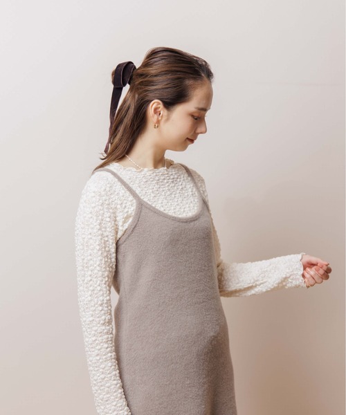 flower（フラワー）の「デイリーウォームキャミワンピース（ワンピース・レディース・ベージュ/ブラウン/ブルー・FREE）」の8枚目の写真