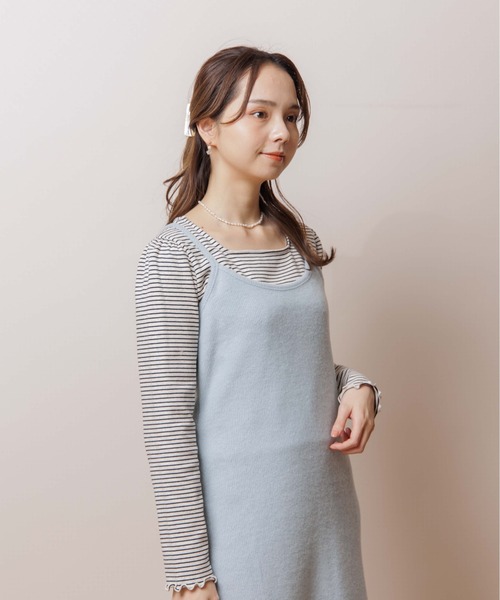 flower（フラワー）の「デイリーウォームキャミワンピース（ワンピース・レディース・ベージュ/ブラウン/ブルー・FREE）」の6枚目の写真