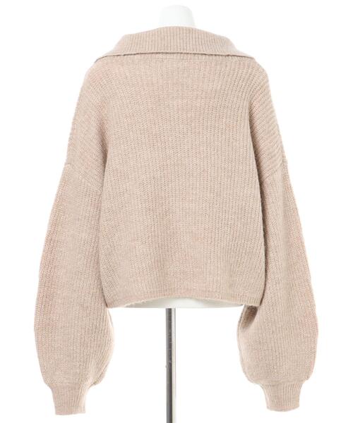 INGNI（イング）の「ショート丈セーラーカラーニット（ニット/セーター・レディース・ブラック/ベージュ/アイボリー・M）」の6枚目の写真