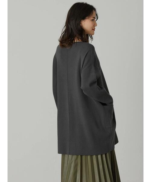 AMERICAN HOLIC（アメリカンホリック）の「ボートネックサイドポケットチュニック（ニット/セーター・レディース・チャコールグレー/グリーン・M/L）」の8枚目の写真