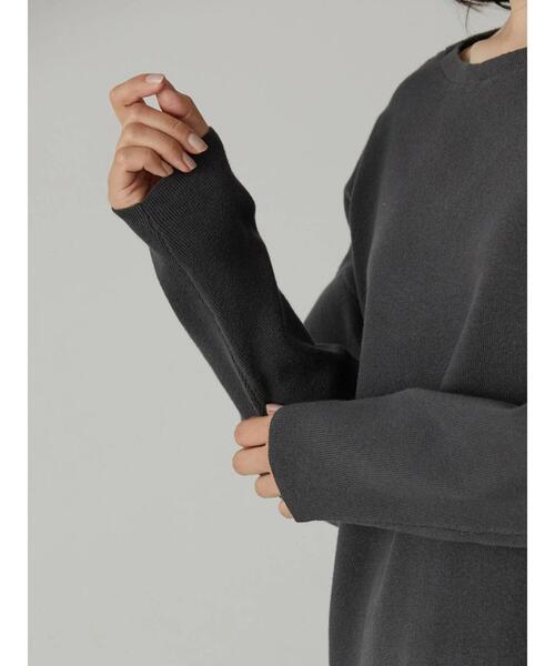 AMERICAN HOLIC（アメリカンホリック）の「ボートネックサイドポケットチュニック（ニット/セーター・レディース・チャコールグレー/グリーン・M/L）」の11枚目の写真