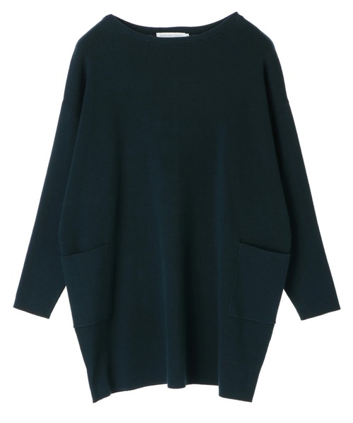 AMERICAN HOLIC（アメリカンホリック）の「ボートネックサイドポケットチュニック（ニット/セーター・レディース・チャコールグレー/グリーン・M/L）」の2枚目の写真