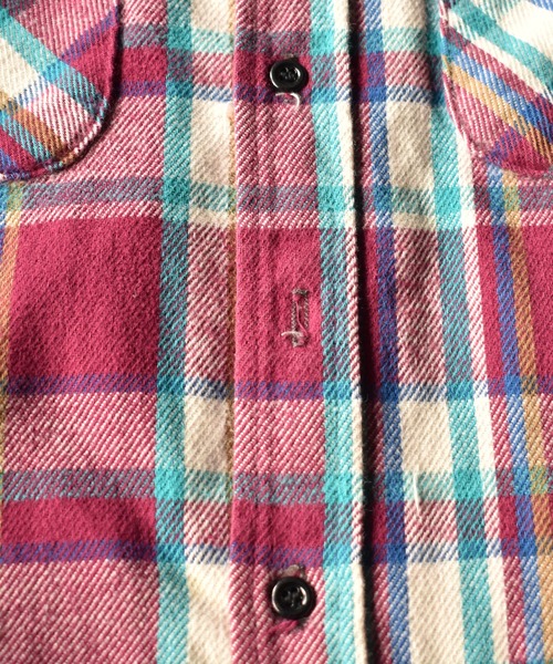 VINTAGE（ヴィンテージ）の「【ヴィンテージ古着】FIVE BROTHER チェック柄 裏キルティング ネルシャツ ベスト（ベスト・メンズ・パープル・MEDIUM）」の4枚目の写真