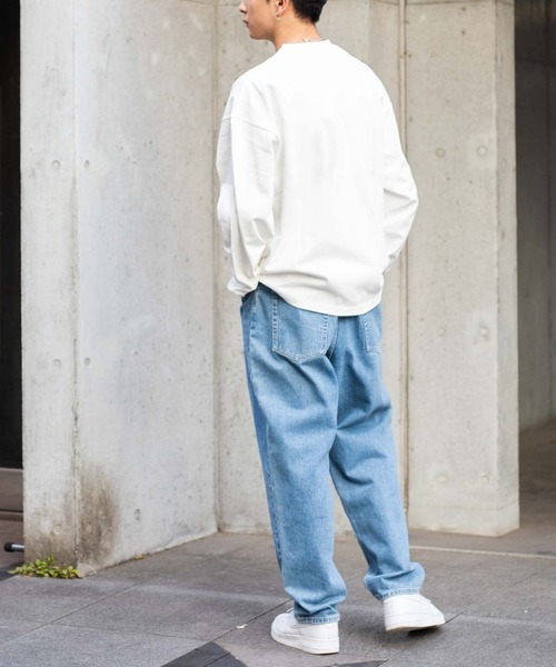 WEGO(ウィゴー)の「WEGO/スーパーヘビーウエイト BIGロンT(Tシャツ/カットソー・メンズ・ブラック/ホワイト・LARGE/MEDIUM)」の4枚目の写真