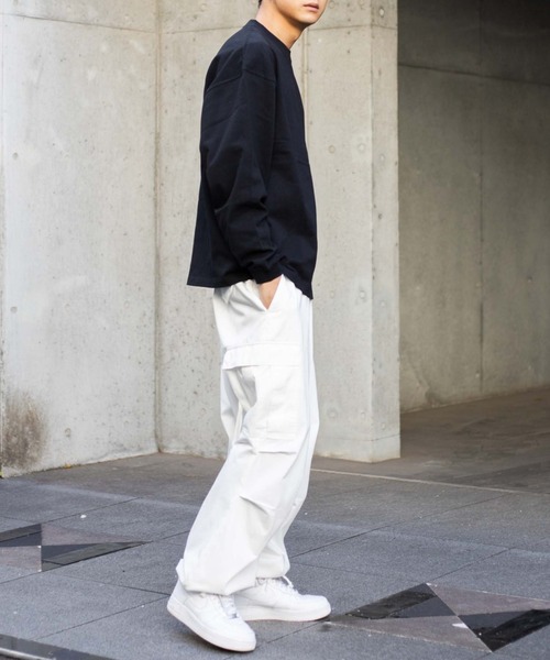 WEGO(ウィゴー)の「WEGO/スーパーヘビーウエイト BIGロンT(Tシャツ/カットソー・メンズ・ブラック/ホワイト・LARGE/MEDIUM)」の7枚目の写真