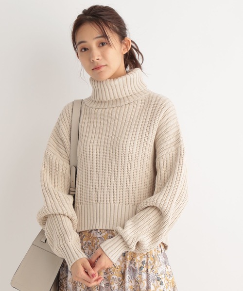 Andemiu(アンデミュウ)の「ショートヘンケイアゼタートル269623(ニット/セーター・レディース・ブラウン/グレー/ピンク/ブルー・FREE)」の6枚目の写真