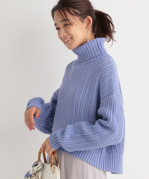 Andemiu(アンデミュウ)の「ショートヘンケイアゼタートル269623(ニット/セーター・レディース・ブラウン/グレー/ピンク/ブルー・FREE)」の12枚目の写真