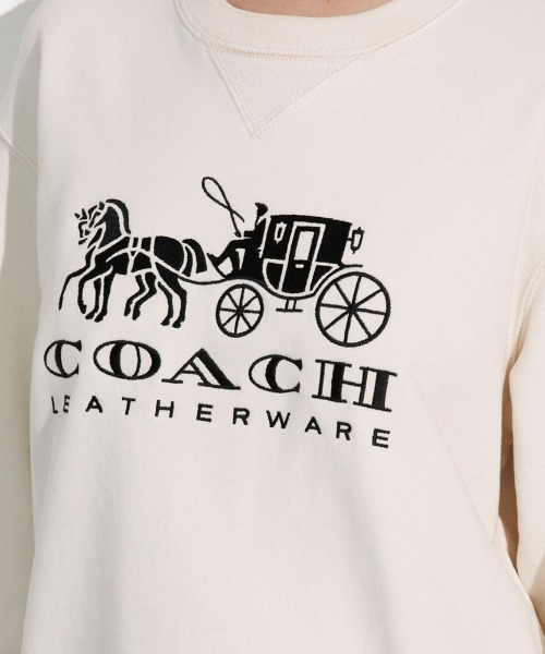 COACH(コーチ)の「エバーグリーン ホース アンド キャリッジ クルーネック スウェットシャツ オーガニック コットン(スウェット・レディース・ホワイト系その他・SMALL/MEDIUM/X-SMALL)」の6枚目の写真