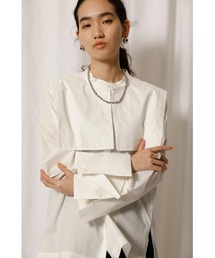 crie conforto | シャイニー取り外しビックカラーブラウス(シャツ/ブラウス)