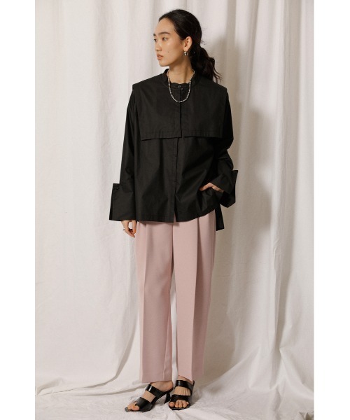 crie conforto（クリーコンフォルト）の「シャイニー取り外しビックカラーブラウス（シャツ/ブラウス・レディース・ホワイト/ブラック/ベージュ・SMALL/MEDIUM）」の5枚目の写真